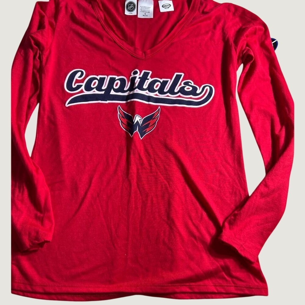 Concepts Sport NHL Washington Capitals Red Long Sleeve V-Neck Top Small NEW